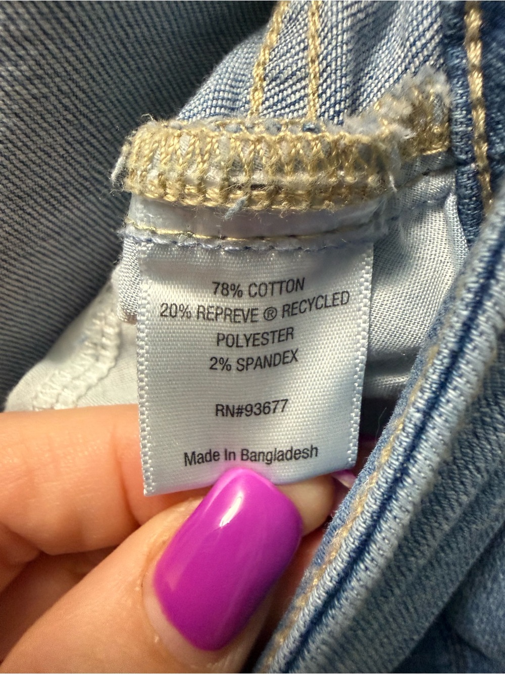 St. John's Bay Light Blue Denim Roll-Cuff Shorts - Picture 4 of 4